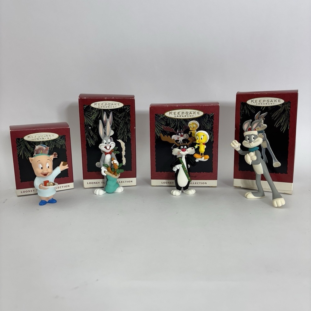 Hallmark Keepsake Ornaments Looney Tune Lot (4) In Original Boxes